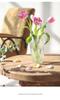 Vaso de vidro transparente, vaso de bambu nutritivo para água, decoração para sala de estar, arranjo de flores, flores secas, nórdico, doméstico, extra grande
