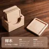 Venda Direta de Fábrica Estilo Japonês Almofada de Isolamento Térmico Gravação de Logo Porta-copos de Madeira Maciça Suporte para Xícara de Cerimônia do Chá Tapete de Chá Bandeja de Chá Placa de Isolamento Térmico Jogo Americano