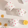 Caneca de Cerâmica de Alta Qualidade, Fresca e Estilosa, com Laço em Formato de Coração, Adequada para Café, Café da Manhã, Escritório, Uso Doméstico e como Presente