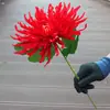 Flor Única de Crisântemo Artificial para Varredura de Túmulos, Decoração de Cemitério, Arranjo de Flores para Sepulturas e Decoração de Cestas de Flores