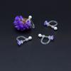 Pinzas para Orejas de Resina Japonesas y Coreanas de Primavera con Circonita Pinzas para Orejas de Mujer sin Perforar Pinzas para Orejas Transparentes Invisibles Indoloras Pendientes de Perla para Mujer