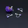 Convertidor de clip para oreja de resina sin dolor Zircón Aretes de perla en forma de U clip de resorte para oreja sin perforación joyería para oreja venta al por mayor