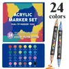 Marcador Acrílico Doble Punta Más Vendido de Amazon Set de Marcadores Apilables Extraíbles Pincel Especial para Pintura de Estudiantes