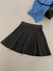 ¡Muy recomendable! Falda de punto plisada vintage para mujer, nuevo estilo otoño e invierno, cintura elástica, versátil, falda corta de línea A adelgazante