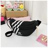 Bolsa de ombro de lona moderna e moderna para meninos, bolsa transversal estampada para o verão, listrada e infantil