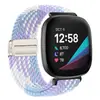 Adecuado para correa Fitbit Versa 4, Sense bucle tejido de nailon con cierre magnético de metal Versa 2