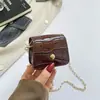 Bolsa Quadrada Mini Tendência 2026 Verão Nova Moda Simples Casual Corrente Bloqueio de Cor Padrão Pedra Bolsa de Ombro Transversal