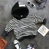 Sudadera con capucha a rayas estilo coreano para niño, nueva, primavera y otoño 2020 A13309 C2129 C12235