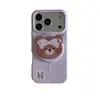 Funda Adorable con Oso de Puntos y Lazo con Soporte Magnético para Apple 18Promax, adecuada para 17pro/16pro