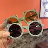 Novos Óculos de Sol Infantis com Armação Redonda de Urso Óculos Infantis Óculos de Sol para Bebê Cor Doce Colorida Macaron Viseiras