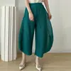 2023 plissado grande balanço personalidade verão novo feminino nicho design perna larga cropped calça emagrecedor casual versátil feminino