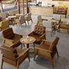 Loja de Chá com Leite Ji Feng Loja de Café Mesas e Cadeiras Loja de Sobremesas Loja de Catering Rattan Maciço Área de Negociação Lazer Combinação de Mesa e Cadeiras