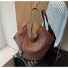 Bolsa de Ombro Tecida Grande Capacidade para Mulheres Outono/Inverno 2025 Nova, Estilo Preguiçoso com Textura, Bolsa Tote para o Dia a Dia, Transfronteiriça, para Sogra