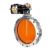 Válvula Borboleta Pneumática Xinghai Flange Dupla V2Fs Flange Única V1Fs Placa de Poliuretano Liga de Alumínio Pó de Cimento
