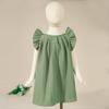 Direto da fábrica cross-border roupas infantis vestido estilo estrangeiro bonito cor sólida sem mangas saia infantil coreano saia princesa das crianças atacado