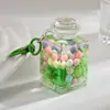 Garrafa de areia movediça de celebridade da internet criativa com contas coloridas em um pingente de garrafa de óleo acrílico chaveiro pingente bolsa pequenos acessórios atacado