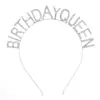 Diadema Estilo Europeo y Americano Celebridad de Internet Accesorios para Fotos NIÑA DE CUMPLEAÑOS Aleación Letras de Diamantes Adorno para la Cabeza de Fiesta de Cumpleaños