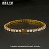 Pulsera de Cadena de Tenis Completa de Circonita Brillante Acero Inoxidable No se Desvanece Lujo Ligero Acero de Titanio de Alta Gama Estilo Hip-Hop para Hombre