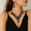 Set de Collar, Aretes y Pulsera de Venta Caliente Transfronterizo Europeo y Americano para Mujer Sensación de Alta Gama Novia Vestido de Novia Vestido de Gala Fiesta de Banquete Gota de Agua