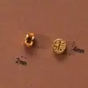Accesorios Antiguos Vietnamitas de Oro de Arena Alta Retención de Color Cuentas Espaciadoras Colgante de Zirconio Incrustado de Durazno Cadena de Extensión para Pulsera y Collar Joyería DIY