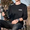 Nueva Camiseta de Manga Larga para Hombre 2025 Primavera y Otoño Tops Elásticos para Niños Camisa Base Suelta Pesada Manga Corta para Hombre