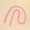 Bolso de Hombro Tejido de Acrílico y Aleación Color Caramelo con Cadena Cruzada, Cadena para Teléfono DIY Hecha a Mano, Cadena Colgante y Piezas de Accesorios