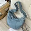 Bolsa de ombro em renda de madeira plissada tipo nuvem para axila, bolsa de ombro única versátil, estilo delicado para saídas de compras na rua de jovens
