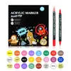 Marcadores Acrílicos de Doble Punta Amazon para Estudiantes, Marcadores de Pintura Coloridos Impermeables para Cerámica Graffiti DIY, En Stock