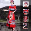 Novos Trajes Étnicos Zhuang de Guangxi para Homens e Mulheres, Roupas de Performance para Adultos de Minorias Étnicas, Trajes Festivos Zhuang, Trajes de Performance de Dança Miao