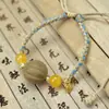 Flor de Osmanto Antigua y Cuentas Fragantes Cuentas de Melón Cuerda Tejida a Mano diy Pulsera Gruesa de Otoño Ajustable Pulsera de Nuevo Estilo Chino para Hombres y Mujeres