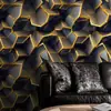 Papel Pintado Autoadhesivo Transfronterizo Nuevo Estilo Chapado en Oro Lujo Ligero Pared de Fondo de TV Papel Pintado de PVC Papel Pintado para Renovación de Casas Viejas