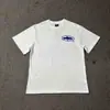 Camiseta Estilosa Estilo Americano Manga Curta Estampa de Logo com Letras Moda Manga Curta Camiseta Tendência