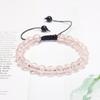 Pulseira Natural Colorida Explosiva de Vidro com Miçangas de Fileira Dupla para Adolescentes e Amigos Presente de Aniversário de Amizade Pulseira de Corda Elástica Trançada
