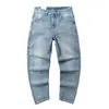 Xxbro Ropa para Hombre # Jeans para Hombre Estilo Japonés Modernos Rectos Color Claro Retro Pierna Ancha Pantalones Dad Versátiles Pantalones Largos