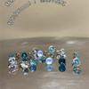 Clavos Cochleares Azules con Lazo, Exquisito Lujo Accesible para Piercing de Oreja, Pendientes Espirales Brillantes, Clavos de Hueso de Oreja de Acero de Titanio, Nicho