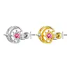 Gabei Europea y Americana Transfronteriza 3D Luna Hélice de Oreja Clavo Corazón Forma Zirconia Hélice de Oreja Clavo Perforación Joyería Fábrica en Stock