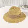 Nuevo Sombrero de Paja Panamá para Primavera y Verano Sombrero de Moda Simple Atmosférico Sombrero para Viajes al Aire Libre Sombrero Protector Solar Sombrero Británico para Hombre de Comercio Exterior