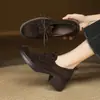 Mocasines Gruesos de Moda 2026 para Mujer, Nuevo Estilo Primavera y Otoño, Tacones Altos de Plataforma Gruesa, Zapatos Planos con Cordones, Zapatos Pequeños de Cuero Estilo Británico