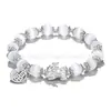 Pulsera para pie plata 999 marca valiente lucky piedra ojo de gato polvo de ágata negra cristal cristal de fresa cuentas pulsera delicada de alto sentido