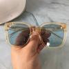 Xiaohongshu gafas de sol nuevas de moda cuadradas transparentes estilo coreano marco grande adelgazantes gafas para sesión de fotos callejera de celebridad de internet