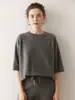 Suéter de Cachemira Otoño e Invierno Nuevo Estilo Cuello Redondo Tejido a Doble Cara Manga Tres Cuartos para Mujer Versátil Ajuste Delgado Suave Agradable a la Piel Corte Holgado