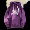 Sudadera con capucha retro americana para hombre y mujer, otoño e invierno, terciopelo estampado, marca de moda, holgada, oversize, chaqueta, top, tendencia