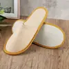 Zapatillas desechables de lino hotel salón de belleza casa de huéspedes acolchadas de algodón antideslizantes hotel media zapatilla zapatilla de bolsa completa fabricantes