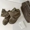 Versão em pele de ovelha~Botas Martin de camurça plissada vintage para mulheres, bota de perna larga de uso duplo com salto grosso, botas curtas de cavaleiro emagrecedoras