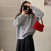 Cárdigan de Punto Estilo Retro Coreano 2025 Top para Mujer Diseño Suelto Suave y Ceroso Suéter de Cuerda Abrigo de Primavera