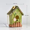 Adornos de patio, casa para pájaros de resina, nido de pájaro, jardín, balcón, villa, montado en la pared, diseño de paisaje, decoración exterior, regalo de nido de pájaro