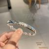 Pulseira de Prata Esterlina 9999 Lótus Colorido Feminina Sólida de Puxar e Empurrar Pulseira de Pé Famosa na Internet como Presente para Idosos