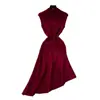 Vestido sin mangas estilo francés de línea A para mujer, verano rojo de cintura alta, corte ajustado, elegante vestido tipo tank con un toque de alta gama y efecto adelgazante