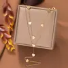 [Collar de Acero de Titanio Dorado + Color Acero] Moda de Lujo Ligero para Mujer El Más Fácil de Combinar Cadena para Clavícula Collar de Amor de Nicho de Gama Alta