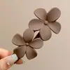 Presilha de bico de pato marrom de cachorro coreano, presilha elegante para coque torcido, presilha de cabelo volumizadora para a parte de trás da cabeça, acessório de cabelo de alta qualidade